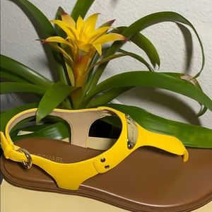 Michael Kors sunflower yellow leather sand…